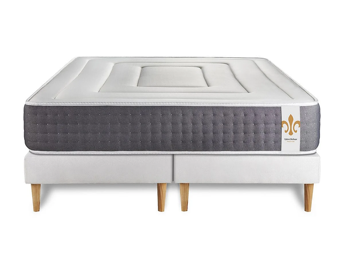 Ensemble Le Vingt-Six 200 x 200 cm double sommiers Blanc