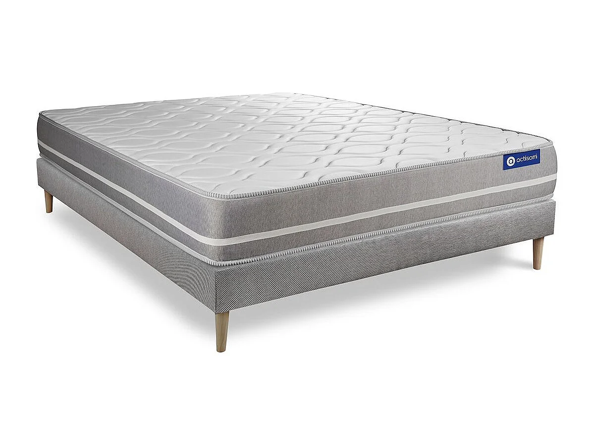 Ensemble matelas Ressorts ensachés ACTIFLEX TOUCH 120x190 3zones de confort + sommier KIT gris