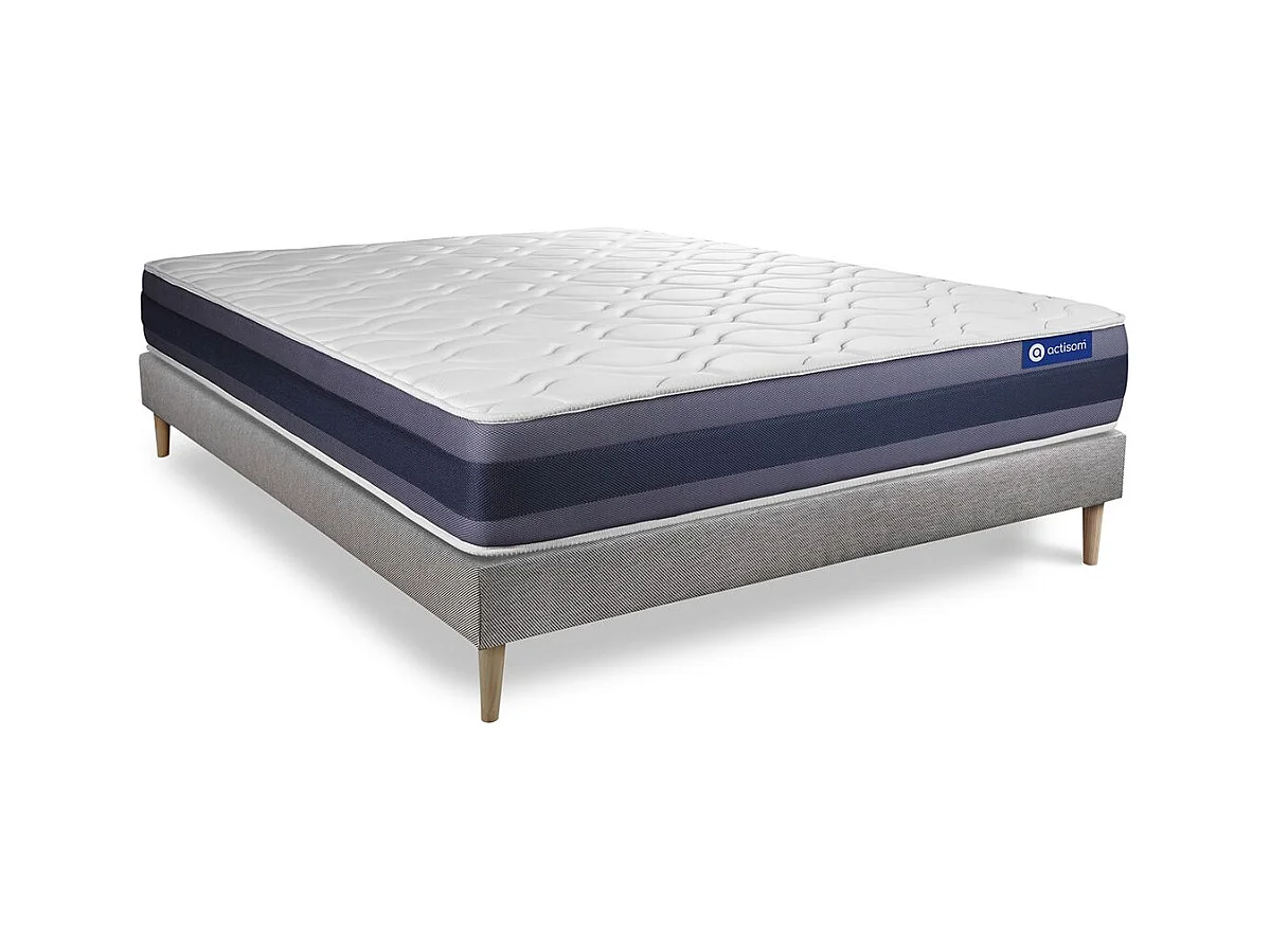 Lattenbodem en Actiflex morpho matras 120x190cm , matrasdikte : 24 cm , pocketveren en traagschuim , gebalanceerd, 5 comfortzones
