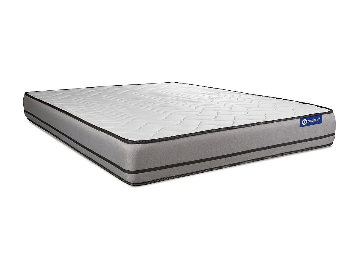 Ensemble matelas ACTIFLEX NIGHT 120x200cm RESSORTS ENSACHES 3zones de confort + sommier KIT blanc