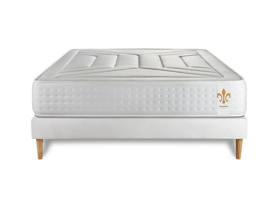 Ensemble Vingt-Quatre 140 x 190 cm sommier Kit Blanc