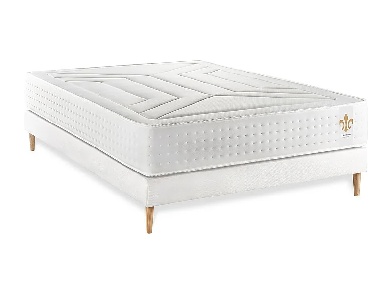 Ensemble Vingt-Quatre 140 x 190 cm sommier Kit Blanc