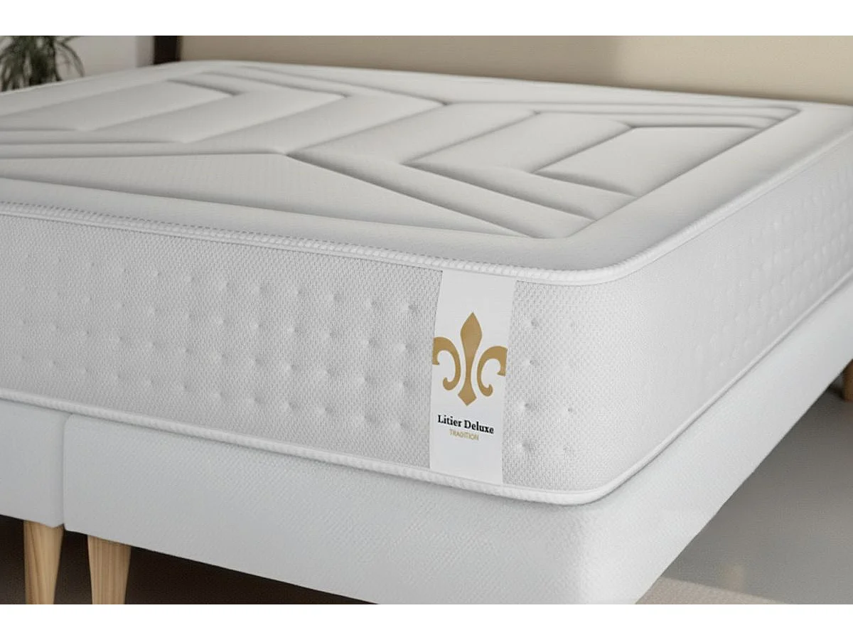 Ensemble Vingt-Quatre 90 x 200 cm sommier Kit Blanc