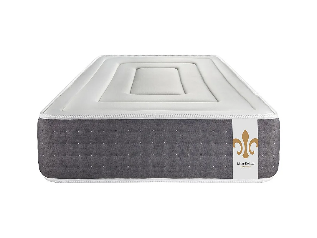 Ensemble Vingt-Six 90 x 190 cm sommier Kit Gris