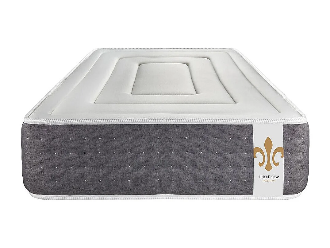 Ensemble Vingt-Six 90 x 190 cm sommier Kit Gris