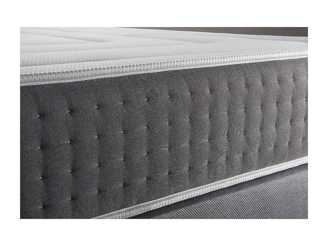 Ensemble Vingt-Six 90 x 190 cm sommier Kit Gris