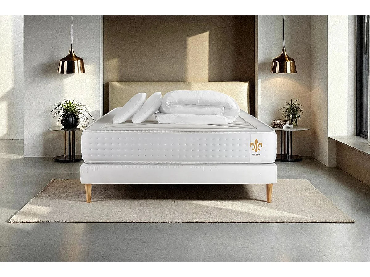 Pack Le Vingt-Quatre 140 x 190 cm sommier Blanc