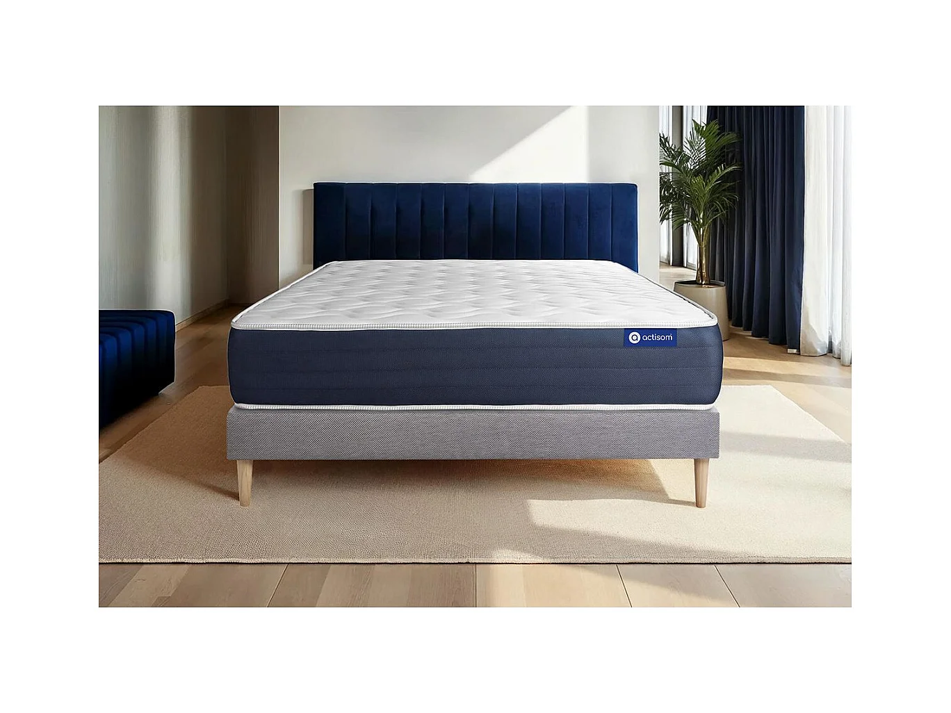 Actiflex sleep matratze 120x200cm + Bettgestell mit lattenrost - Dicke : 22cm - Taschenfederkern und Memory-schaum - H3