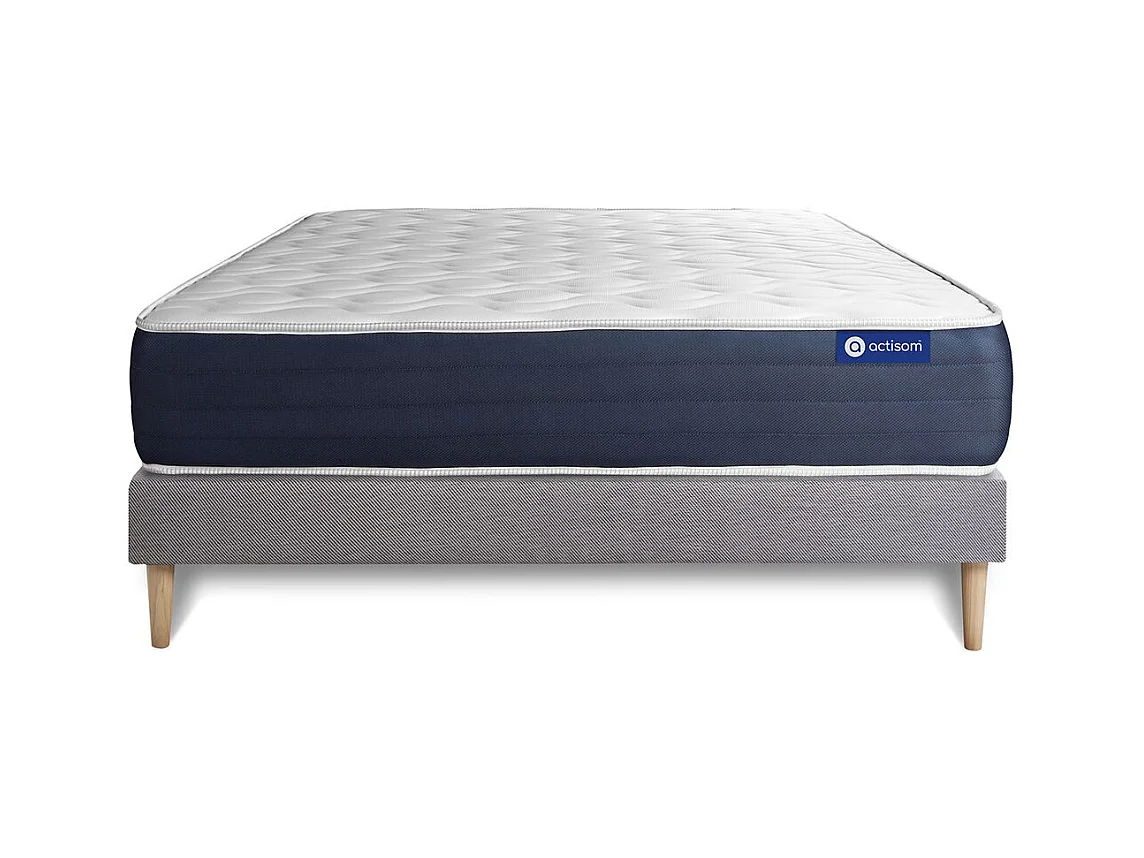 Actiflex sleep matratze 120x200cm + Bettgestell mit lattenrost - Dicke : 22cm - Taschenfederkern und Memory-schaum - H3