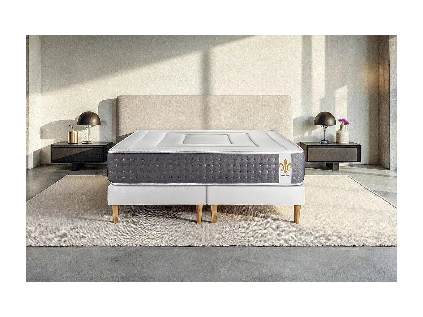 Ensemble Le Vingt-Six 160 x 200 cm double sommiers Blanc