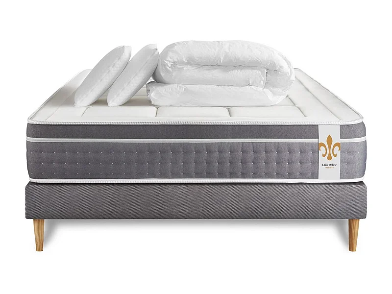 Pack Trente 160 x 200 cm sommier Kit Gris