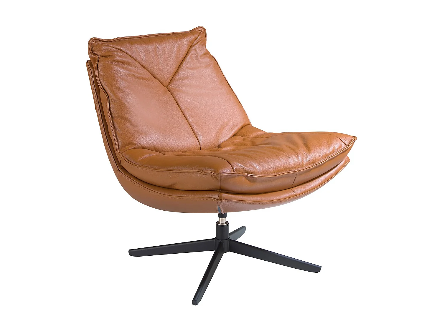 Fauteuil pivotant en cuir marron 5096 ANGEL CERDA