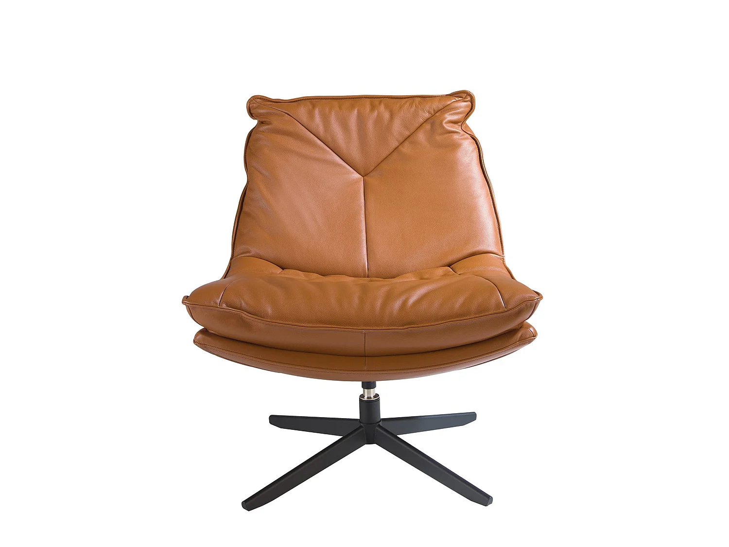 Drehsessel aus braunem Leder 5096 ANGEL CERDA
