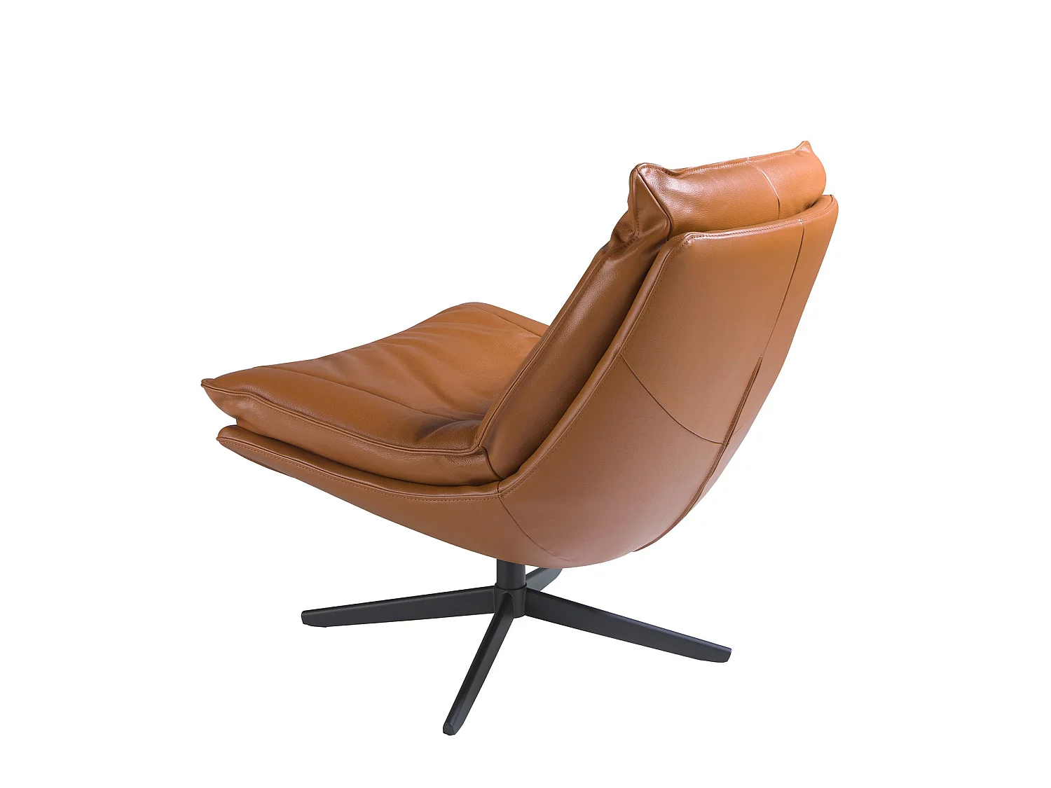 Drehsessel aus braunem Leder 5096 ANGEL CERDA