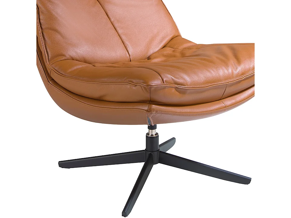 Drehsessel aus braunem Leder 5096 ANGEL CERDA