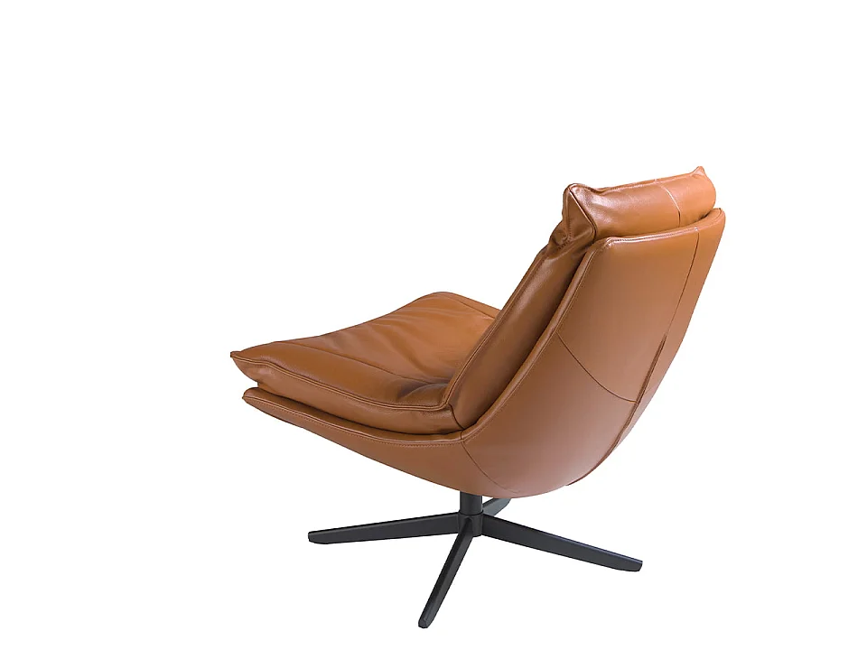 Drehsessel aus braunem Leder 5096 ANGEL CERDA