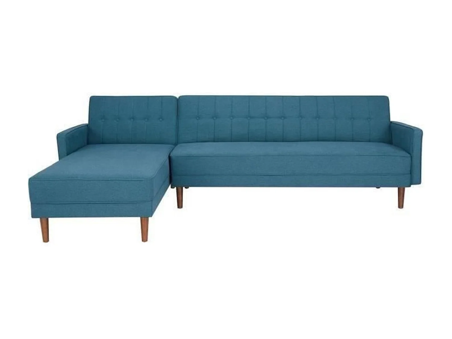 Canape dangle reversible - 3 places - Tissu bleu - L 286 x P 169 x H 80 cm - IMANIA - Pieds en bois