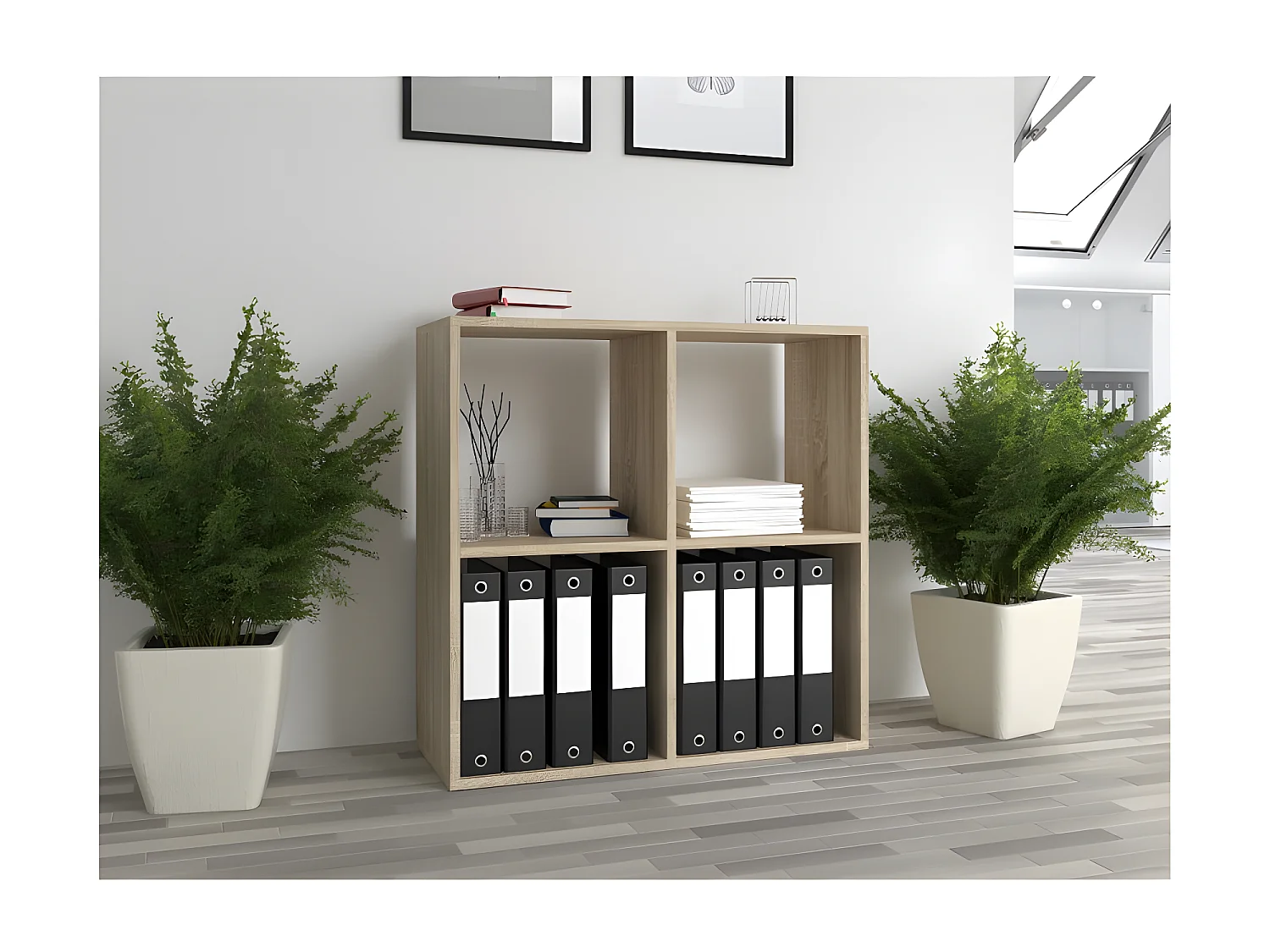 MARION| Estantería para armario funcional dormitorio/oficina/estantería para sala de estar | Dimensiones: 75x74x30 | Unidad de almacenamiento de libros