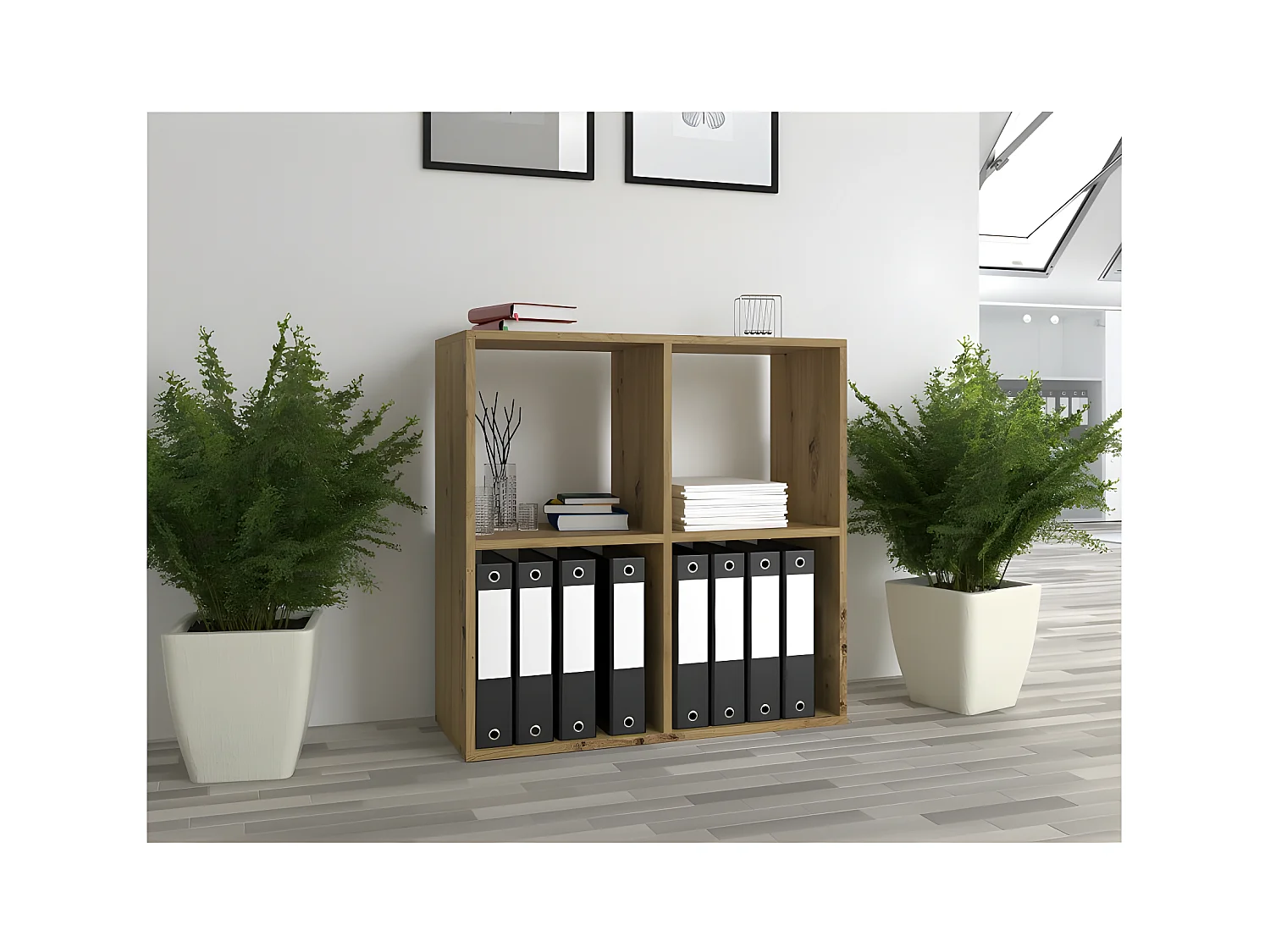 marion | Estantería para armario funcional dormitorio/oficina/estantería para sala de estar | Dimensiones: 75x74x30 | Unidad de almacenamiento de libros