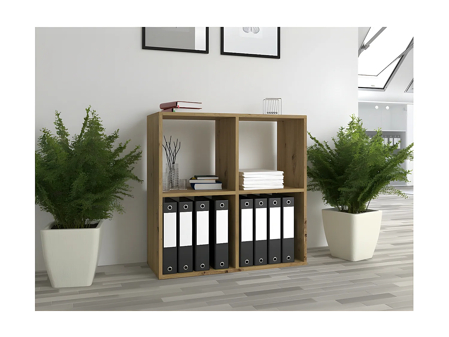 MARION  | Étagère casier fonctionnelle bibliothèque chambre/bureau/salon | Dimensions : 75x74x30 |Meuble rangement livres