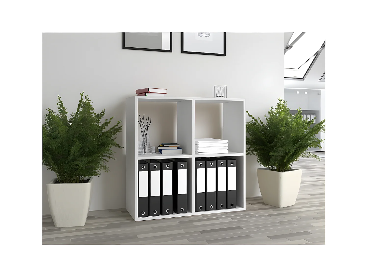 marion | Estantería para armario funcional dormitorio/oficina/estantería para sala de estar | Dimensiones: 75x74x30 | Unidad de almacenamiento de libros