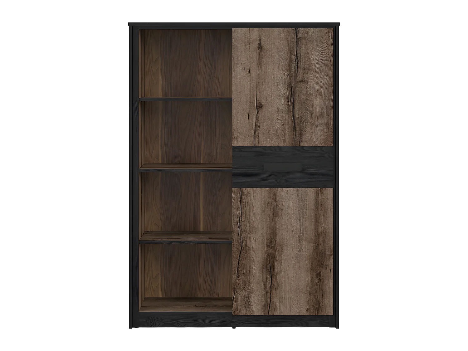 1-deurs Romaanse houten boekenkast