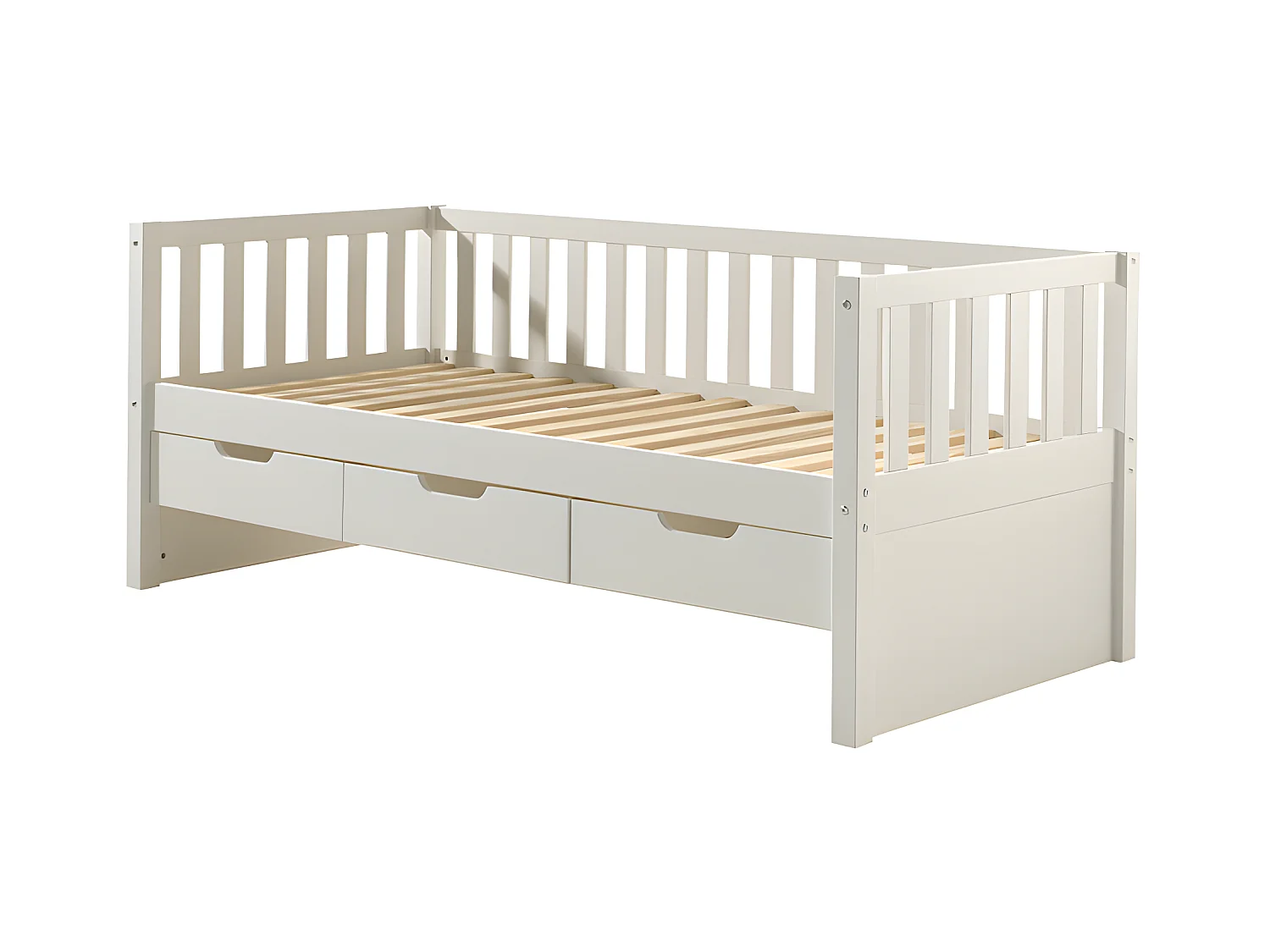 Lit Capitaine Enfant & 3 Tiroirs "Fritz" 90x200cm Blanc