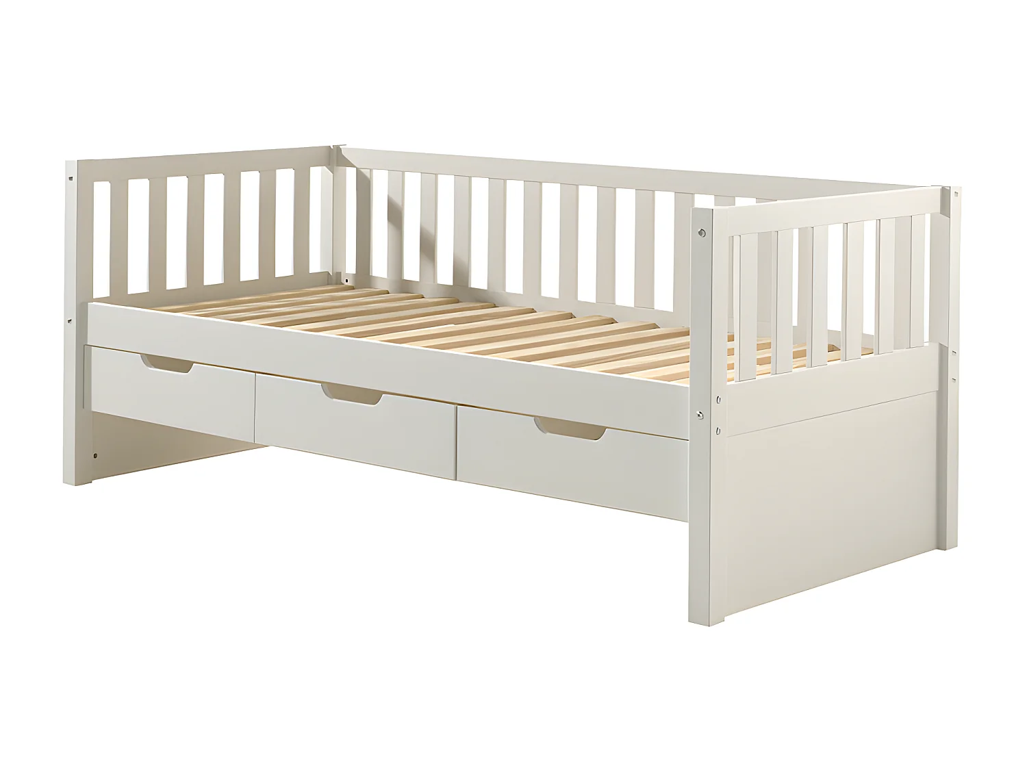 Lit Capitaine Enfant & 3 Tiroirs "Fritz" 90x200cm Blanc