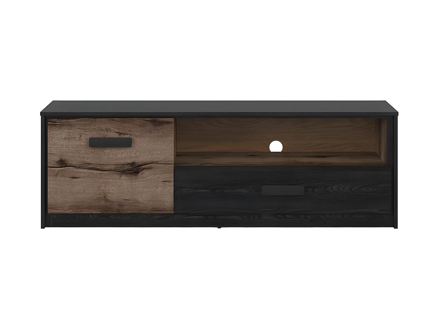 Meuble TV 1 porte 1 tiroir 150 cm Romane Bois