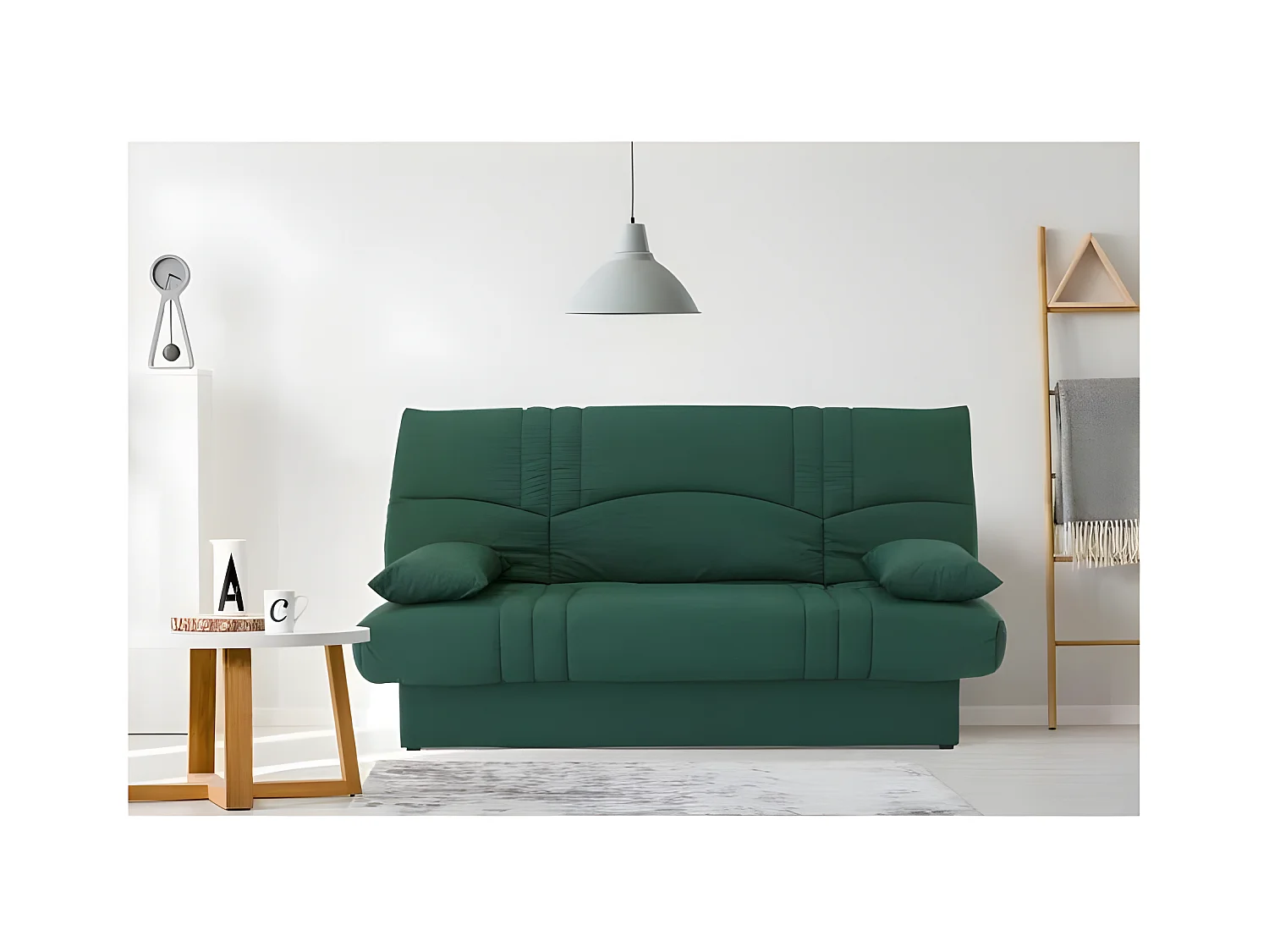 Banquette clic clac 3 places - tissu Vert foret - Style contemporain - L 190 x P 92 cm - DREAM