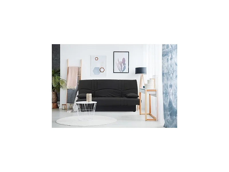 Schlafsofa Clic Clac für 3 Personen Schwarz im zeitgenössischen Stil - 100 % Baumwolle - Metall - Fest