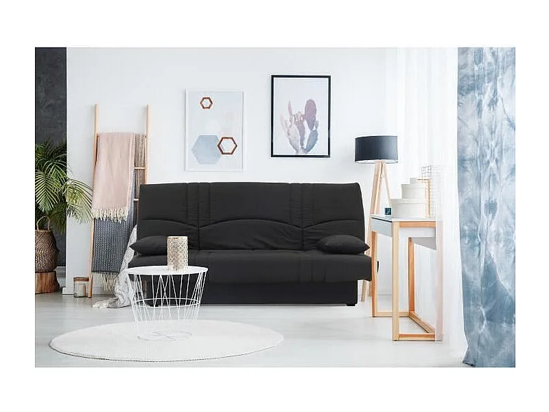 Schlafsofa Clic Clac für 3 Personen Schwarz im zeitgenössischen Stil - 100 % Baumwolle - Metall - Fest