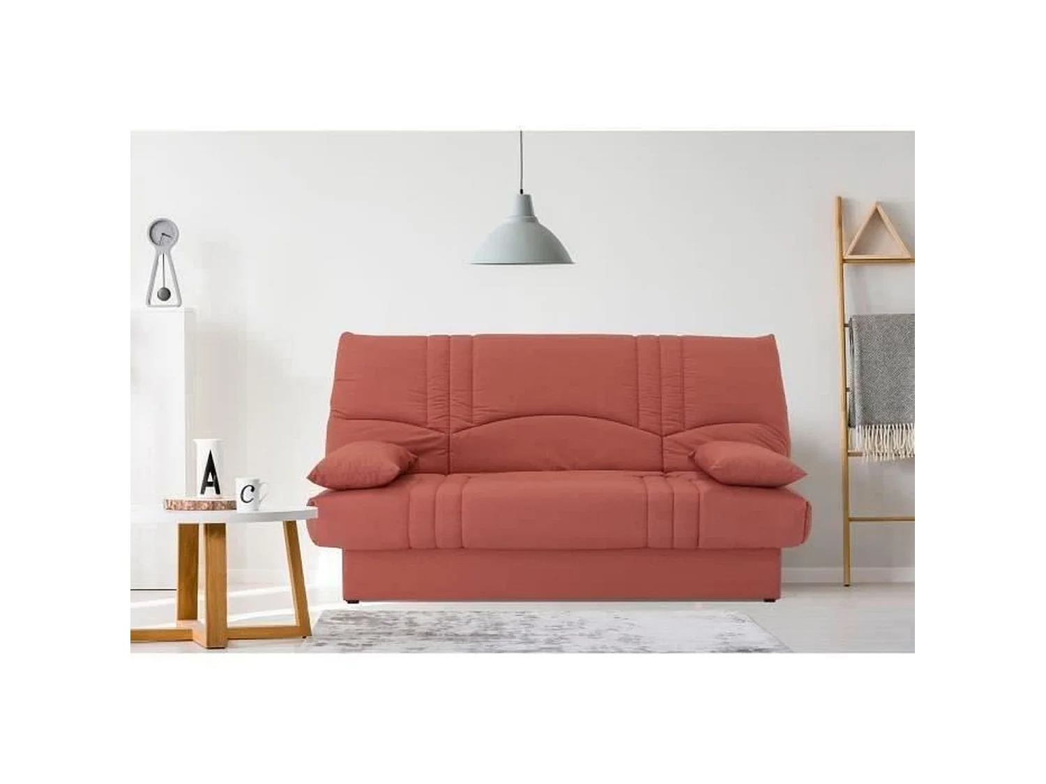 Banquette clic clac 3 places - tissu Terracotta - Style contemporain - L 190 x P 92 cm - DREAM