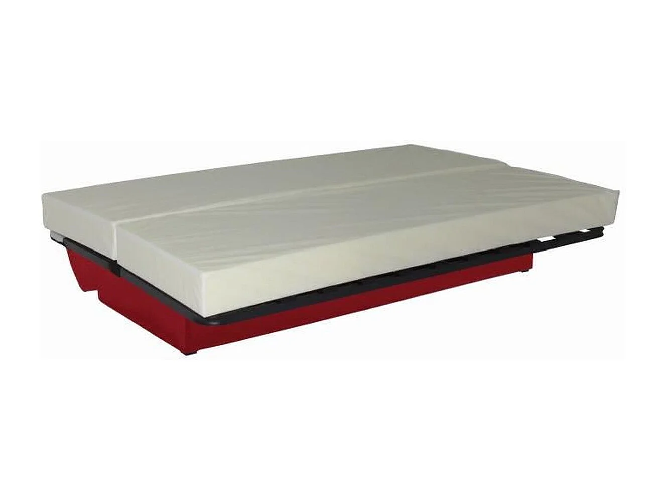 DREAM Banquette clic clac 3 places - Tissu rouge - Slyle contemporain - L 190 x P 92 cm