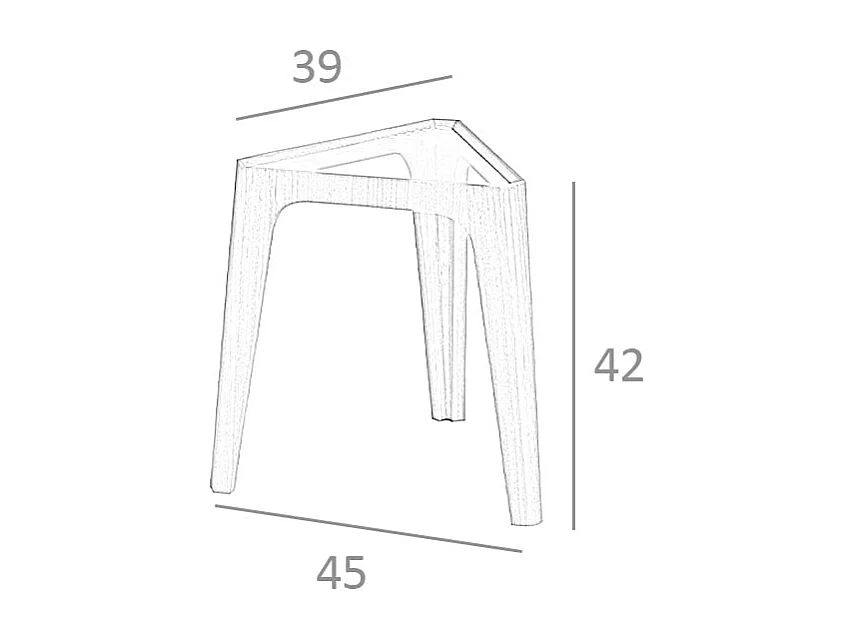 Driehoekige hoektafel van gehard glas en walnoot 2107 ANGEL CERDA