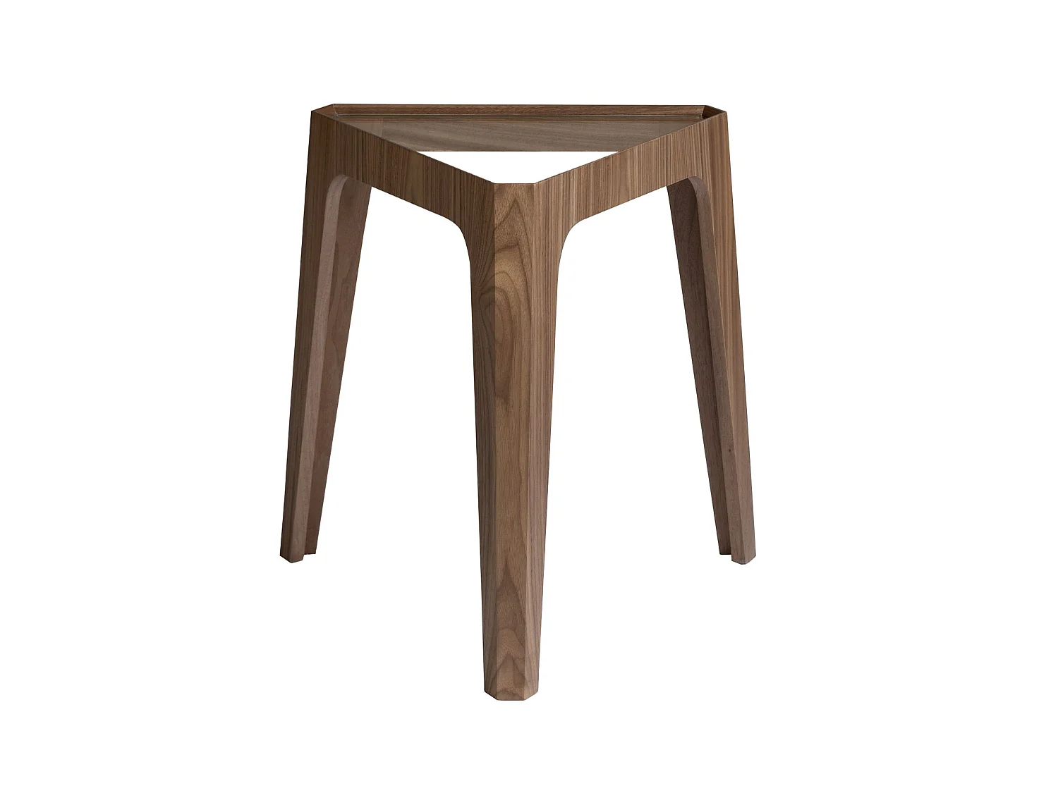 Mesa rincón triangular cristal templado y nogal 2106 ANGEL CERDA