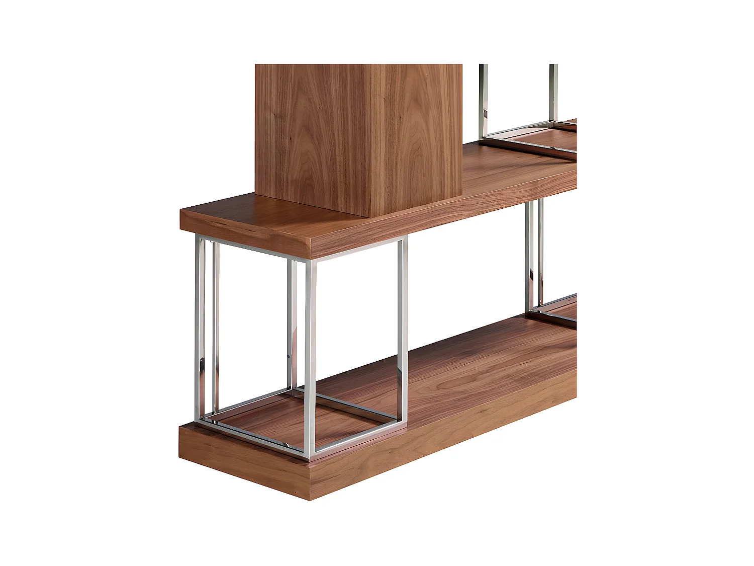 Estantería nogal y acero inoxidable cromado  3220 ANGEL CERDA
