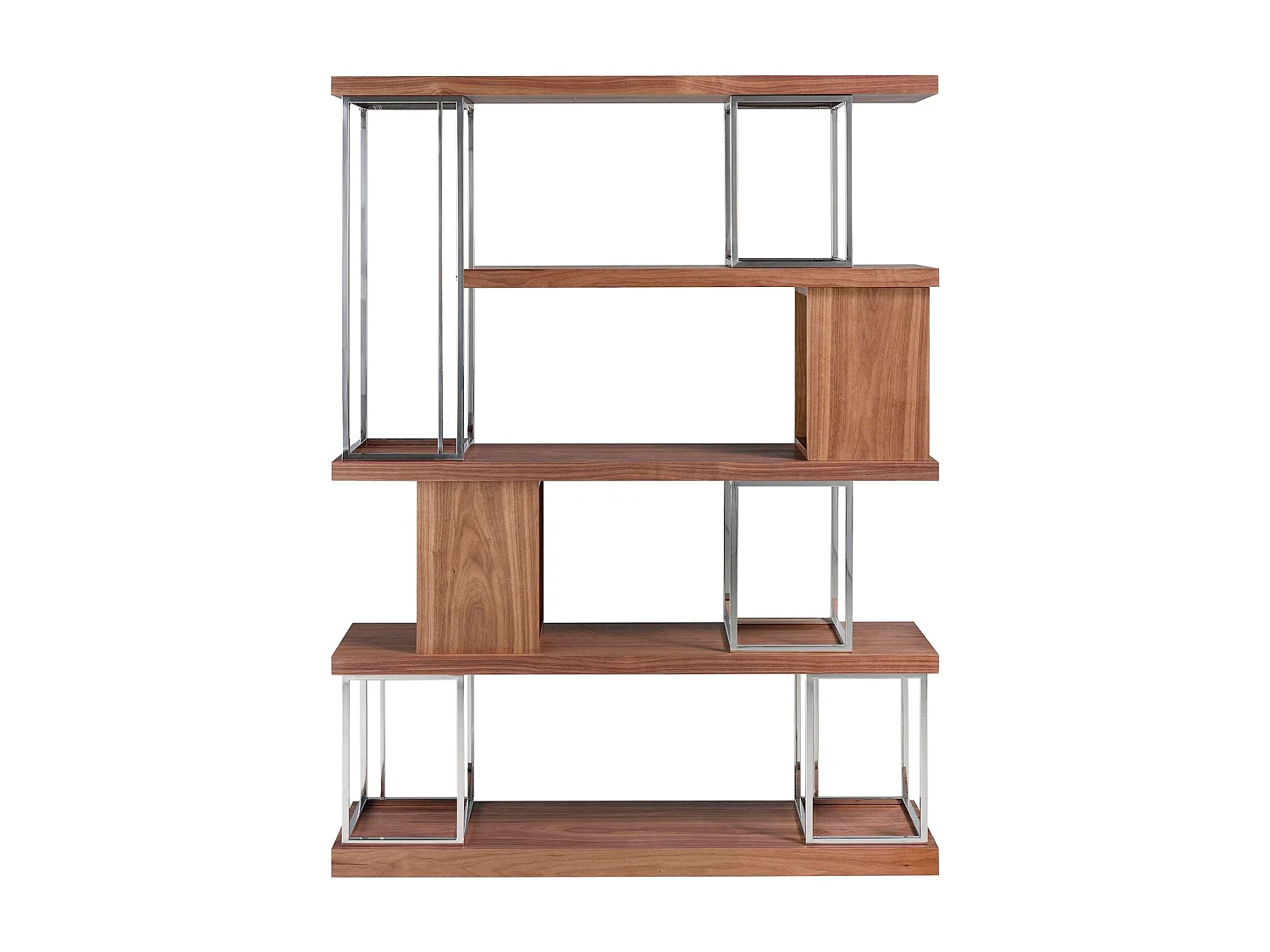 Etagère en noyer et acier inoxydable chromé 3220 ANGEL CERDA