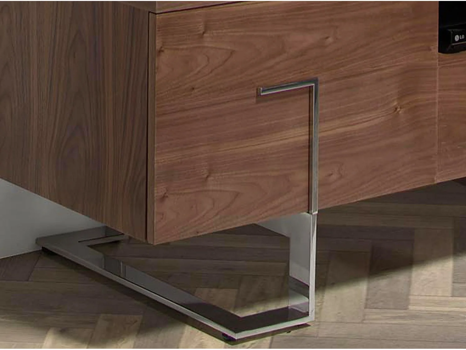 Mobile TV in noce e acciaio cromato 3222 ANGEL CERDA