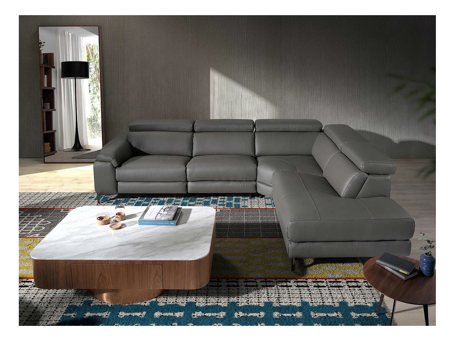 Miroir mural rectangulaire noyer