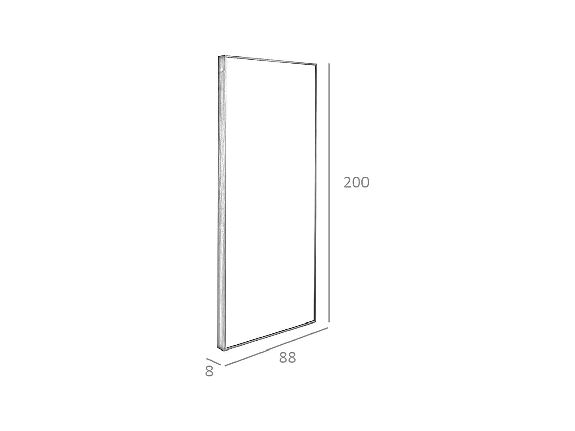 Miroir mural rectangulaire noyer