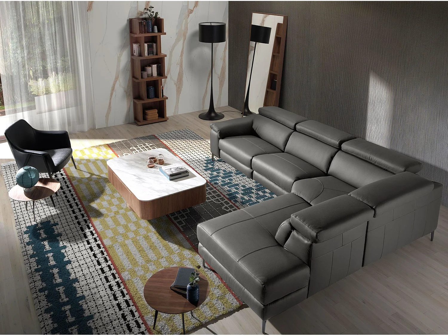 Prostokątne lustro ścienne orzech 3213 ANGEL CERDA