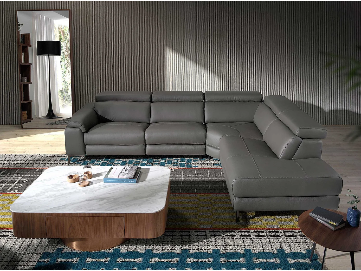 Prostokątne lustro ścienne orzech 3213 ANGEL CERDA