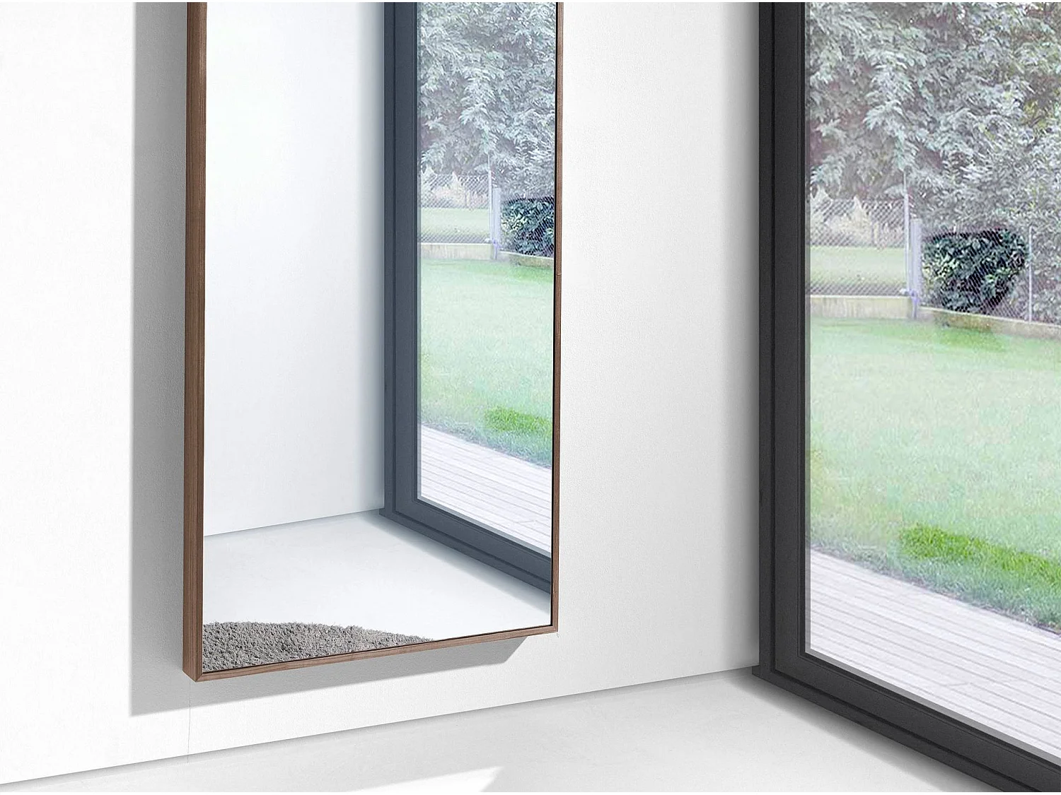 Prostokątne lustro ścienne orzech 3213 ANGEL CERDA