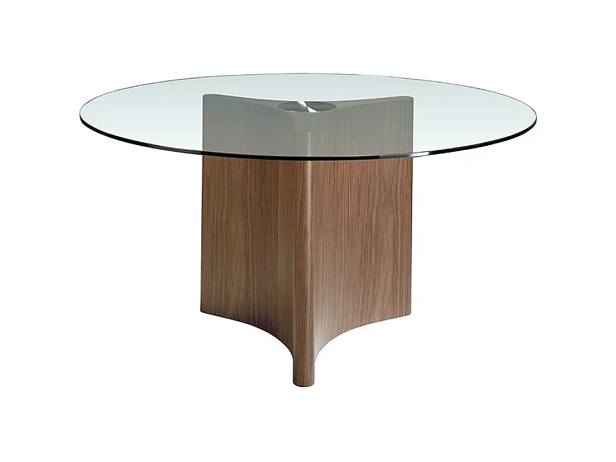 Tavolo da pranzo in legno di noce e vetro   1094 ANGEL CERDA