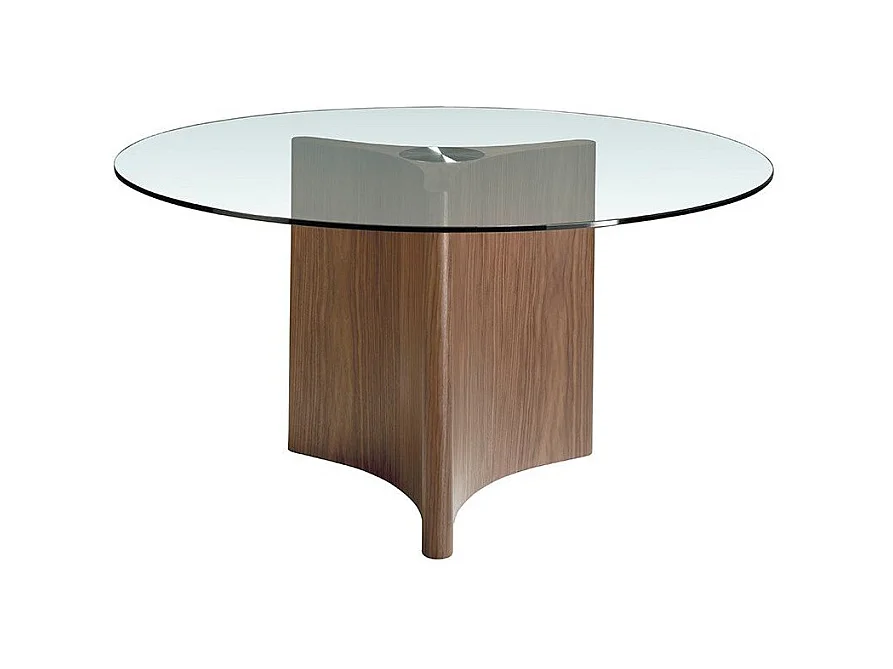 Tavolo da pranzo in legno di noce e vetro   1094 ANGEL CERDA