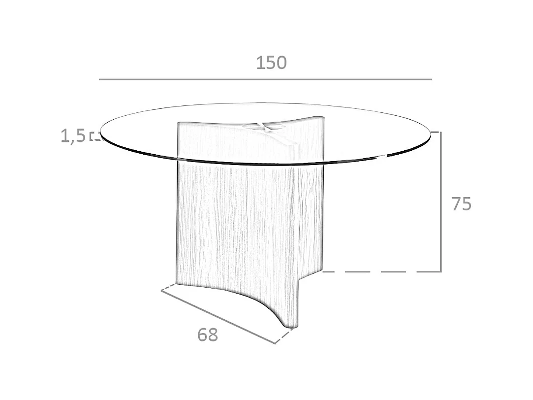 Tavolo da pranzo in legno di noce e vetro   1094 ANGEL CERDA