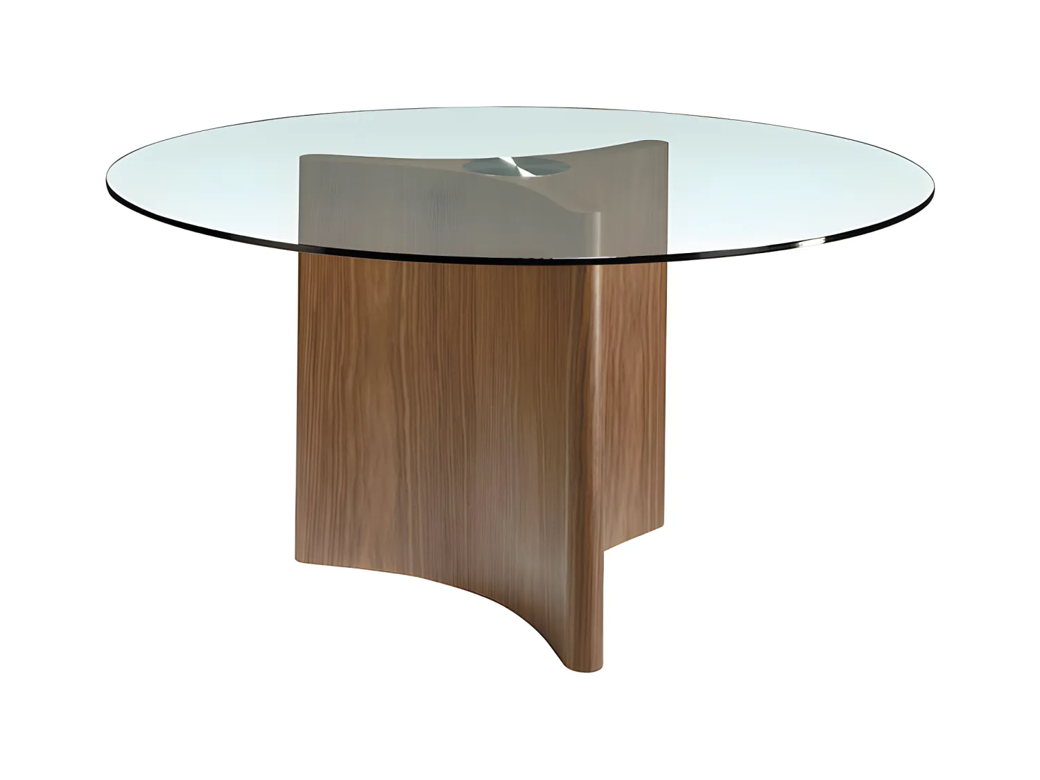 Table de salle à manger en bois de noyer et verre 1094 ANGEL CERDA