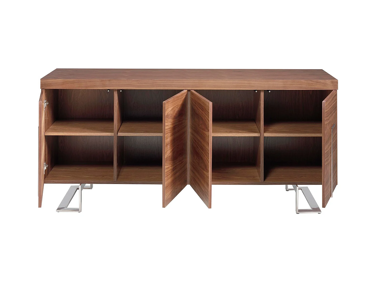 Buffet de noyer et acier chromé 3221 ANGEL CERDA
