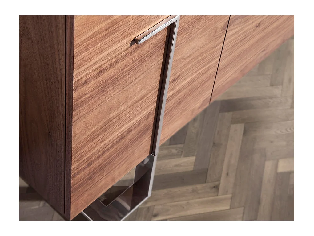 Buffet de noyer et acier chromé 3221 ANGEL CERDA